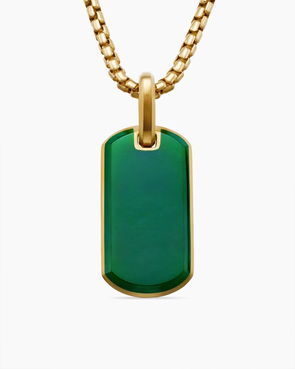 Médaille Chevron en or jaune 18 carats avec jade néphrite, 27 mm