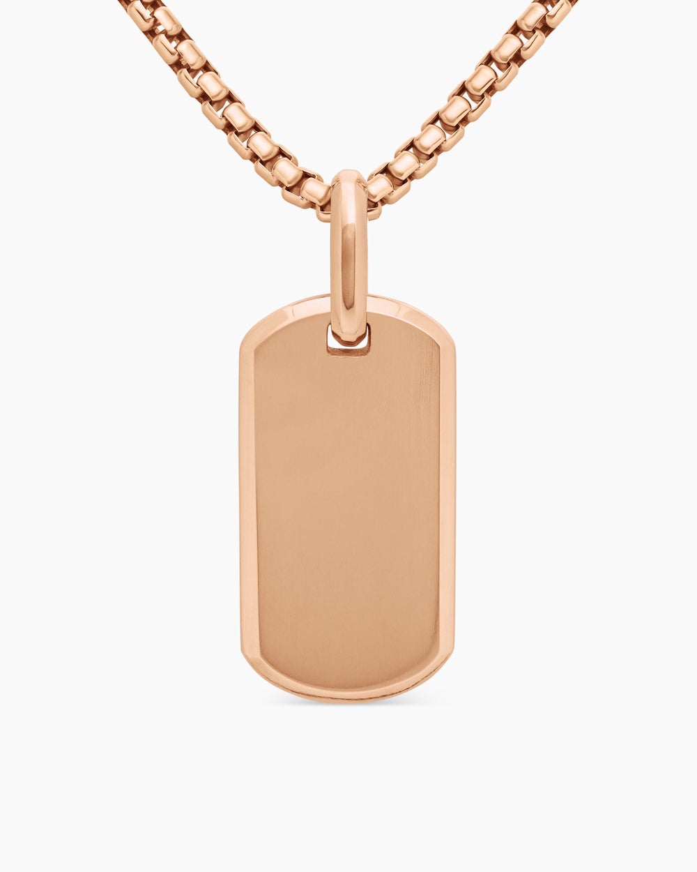Mens Chevron Tag in 18K Rose Gold, 27mm