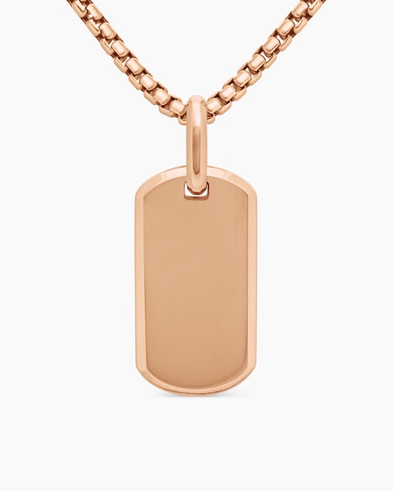 Chevron Tag in 18K Rose Gold, 27mm
