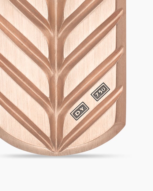 Mens Chevron Tag in 18K Rose Gold with Cognac Diamonds, 27mm