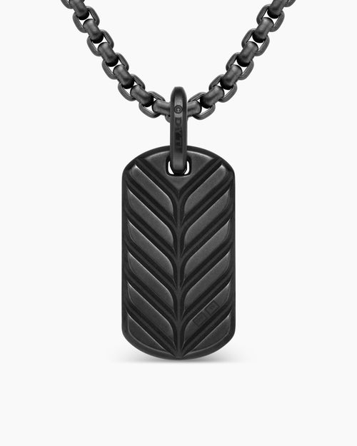 Mens Chevron Tag in Black Titanium, 27mm