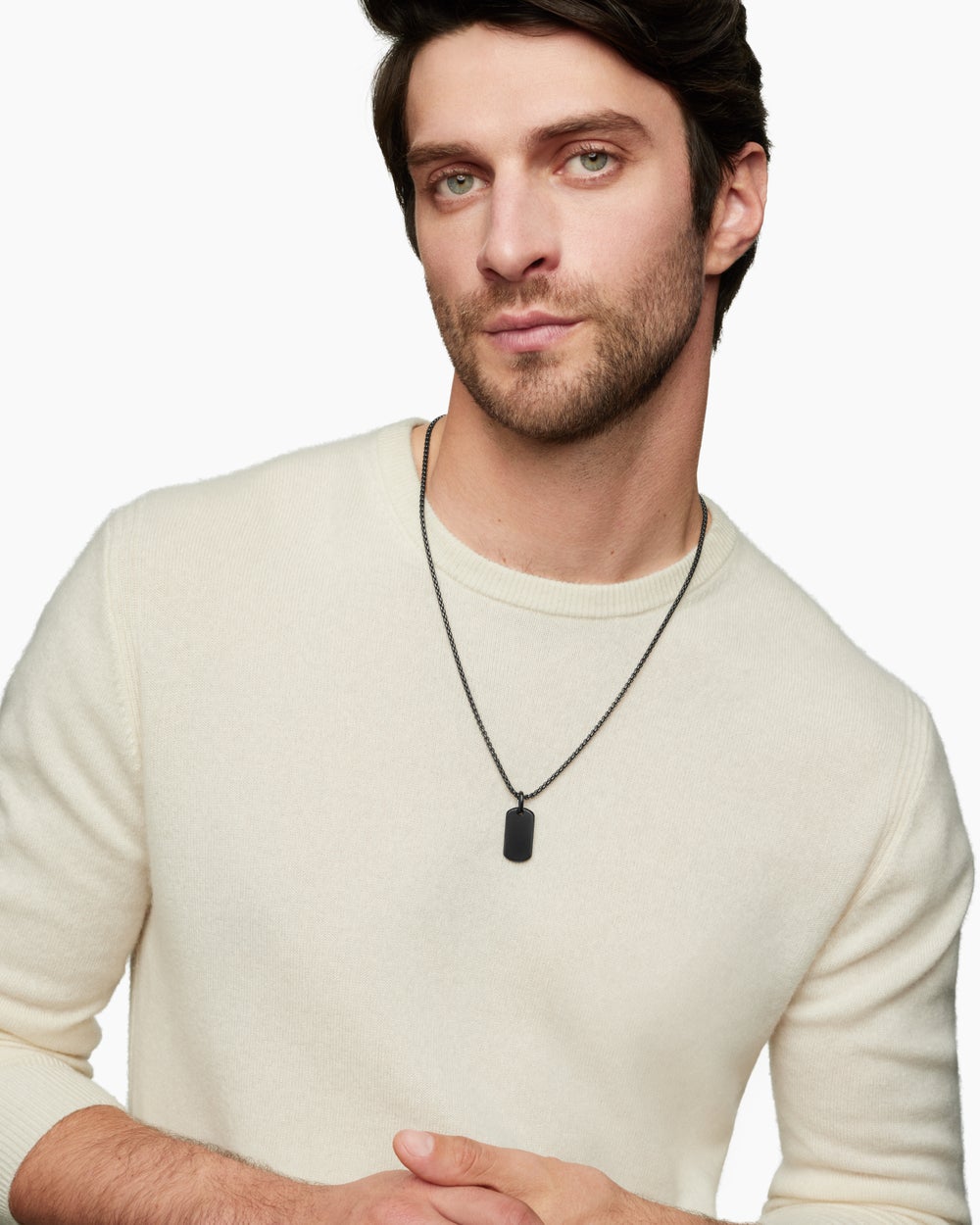 Médaille Chevron en titane noir, 27 mm homme
