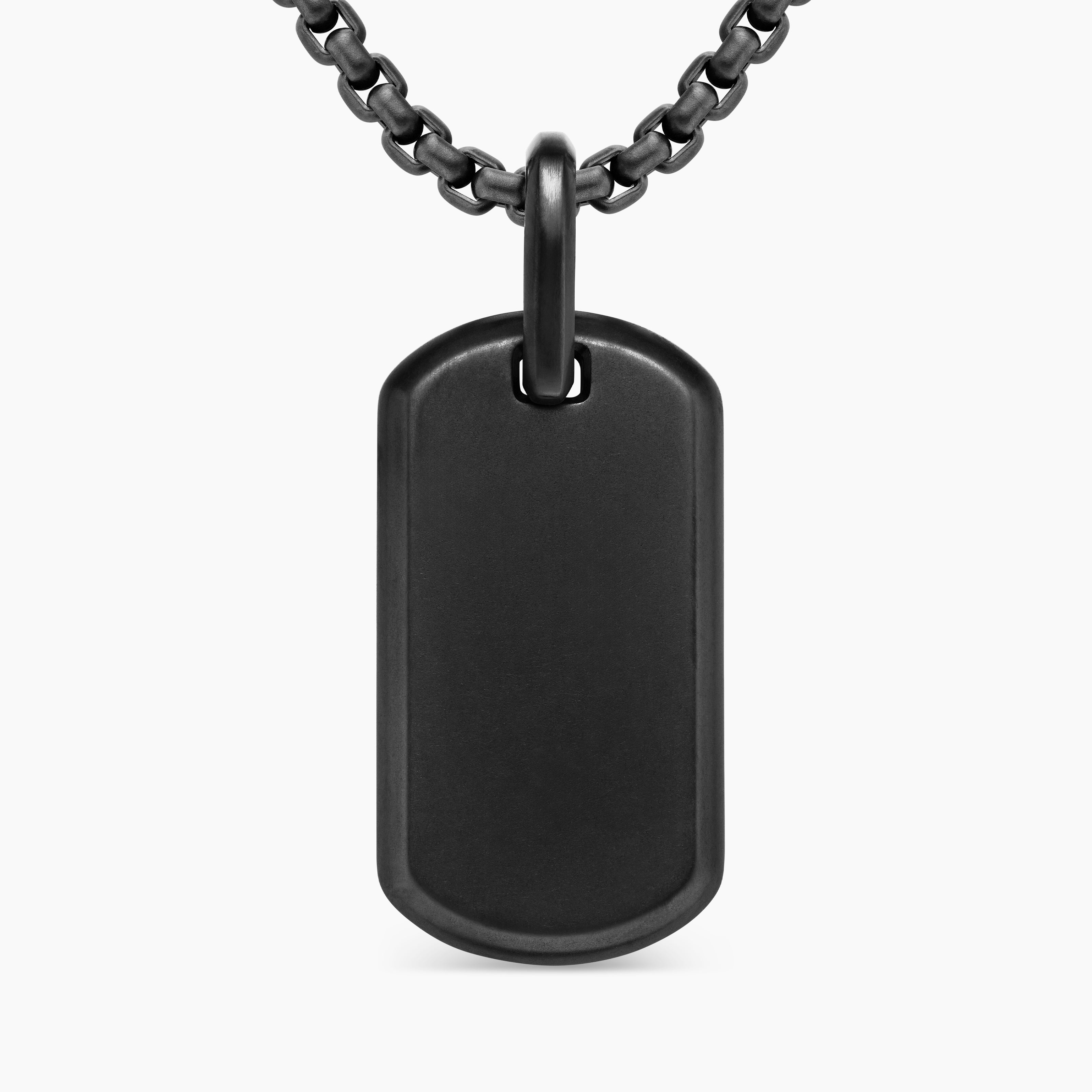 Mens Chevron Tag in Black Titanium, 27mm
