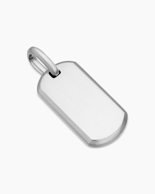 Chevron Tag in Sterling Silver, 27mm