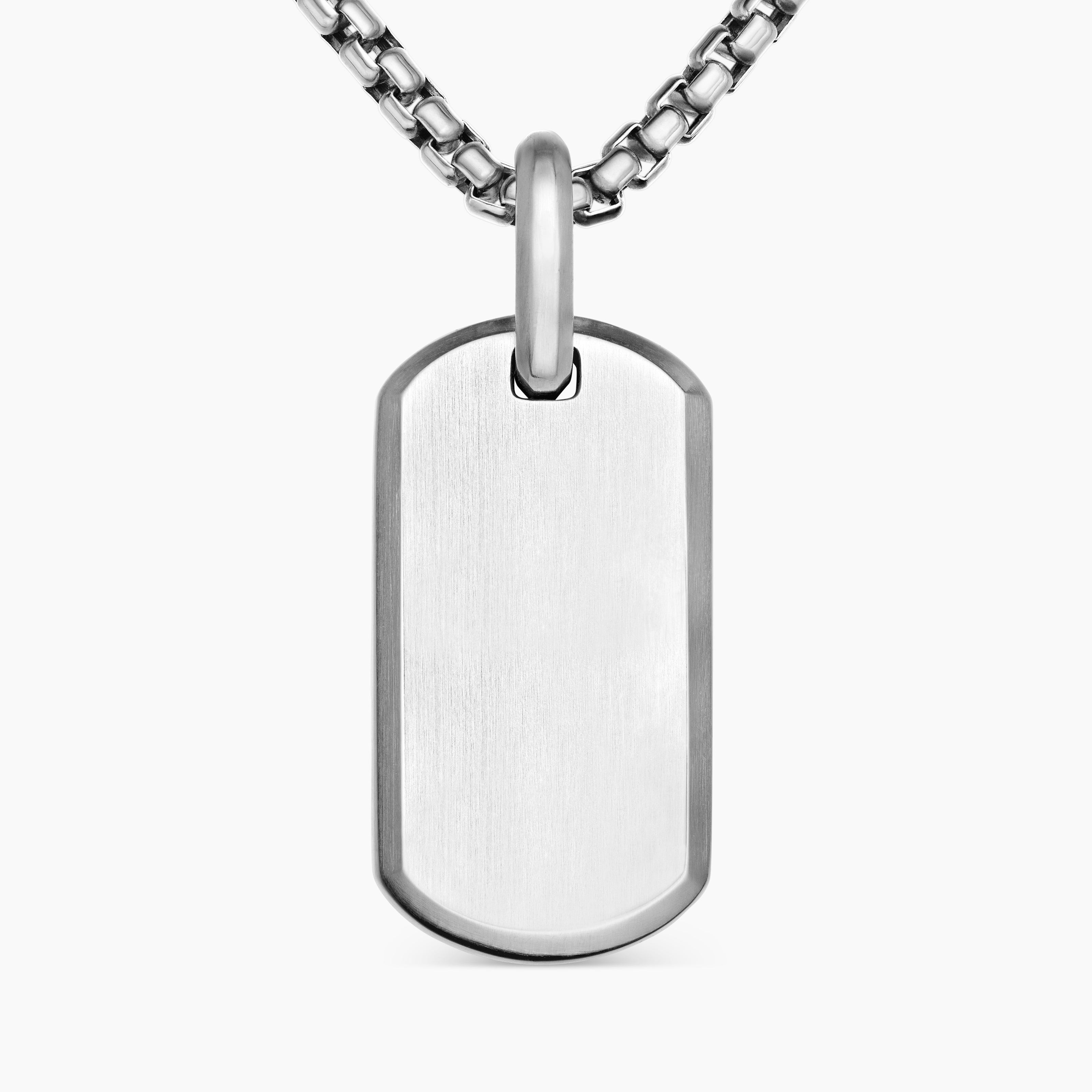 Mens Chevron Tag in Sterling Silver, 27mm
