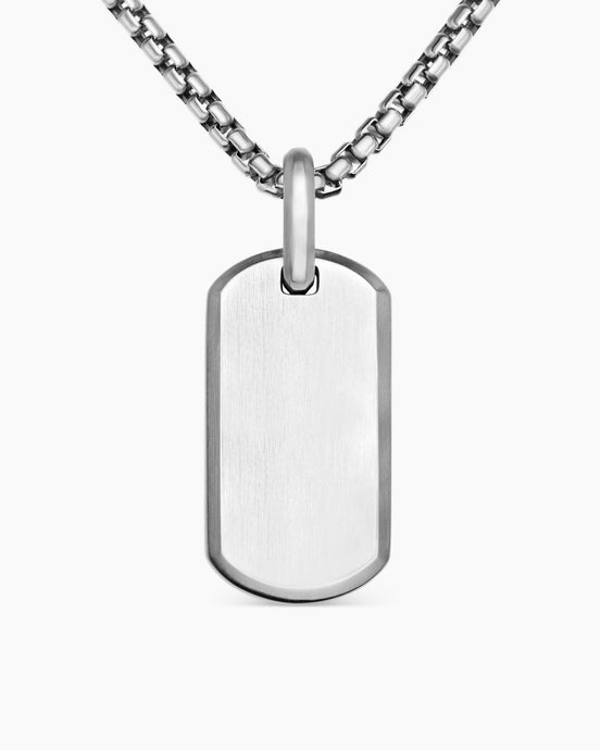 Chevron Tag in Sterling Silver, 27mm