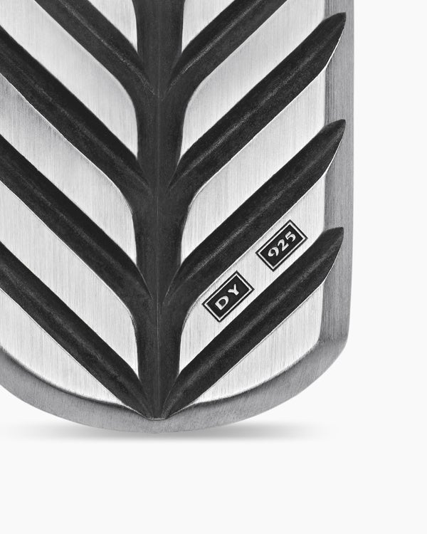 Chevron Tag in Sterling Silver with Rainbow Pavé, 27mm