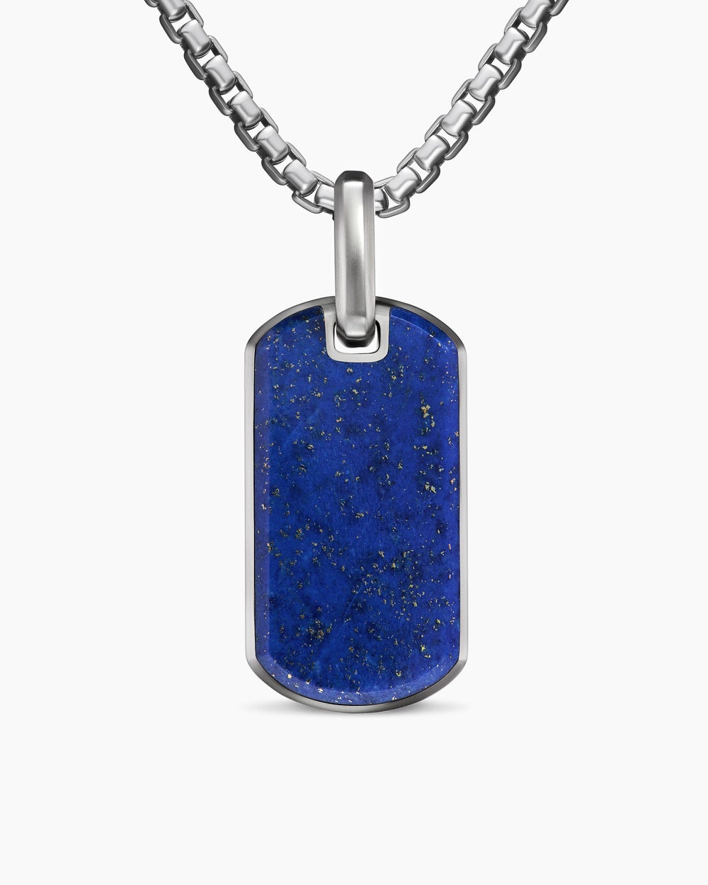 Médaille Chevron en argent sterling avec lapis-lazuli, 27 mm hommes