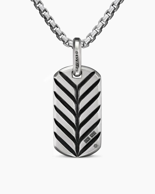 Médaille Chevron en argent massif avec Meteorite, 27 mm homme