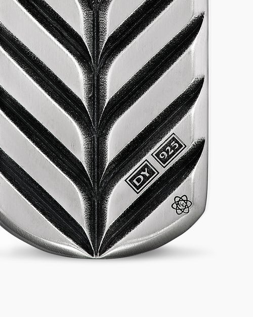 Médaille Chevron en argent massif avec Meteorite, 27 mm homme