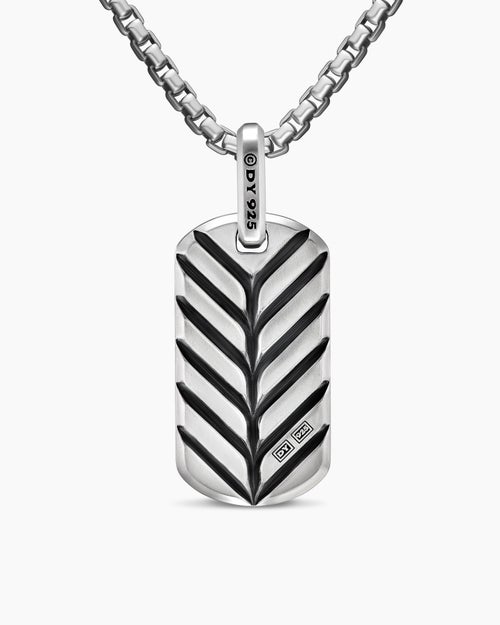 Médaille Chevron en argent massif avec piétersite, 27 mm homme