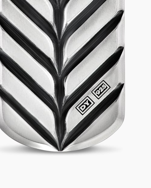 Médaille Chevron en argent massif avec piétersite, 27 mm homme