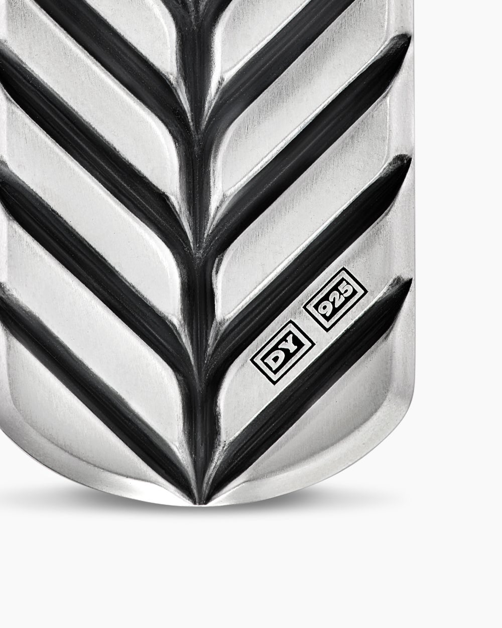 Mens Chevron Tag in Sterling Silver with Pietersite, 27mm