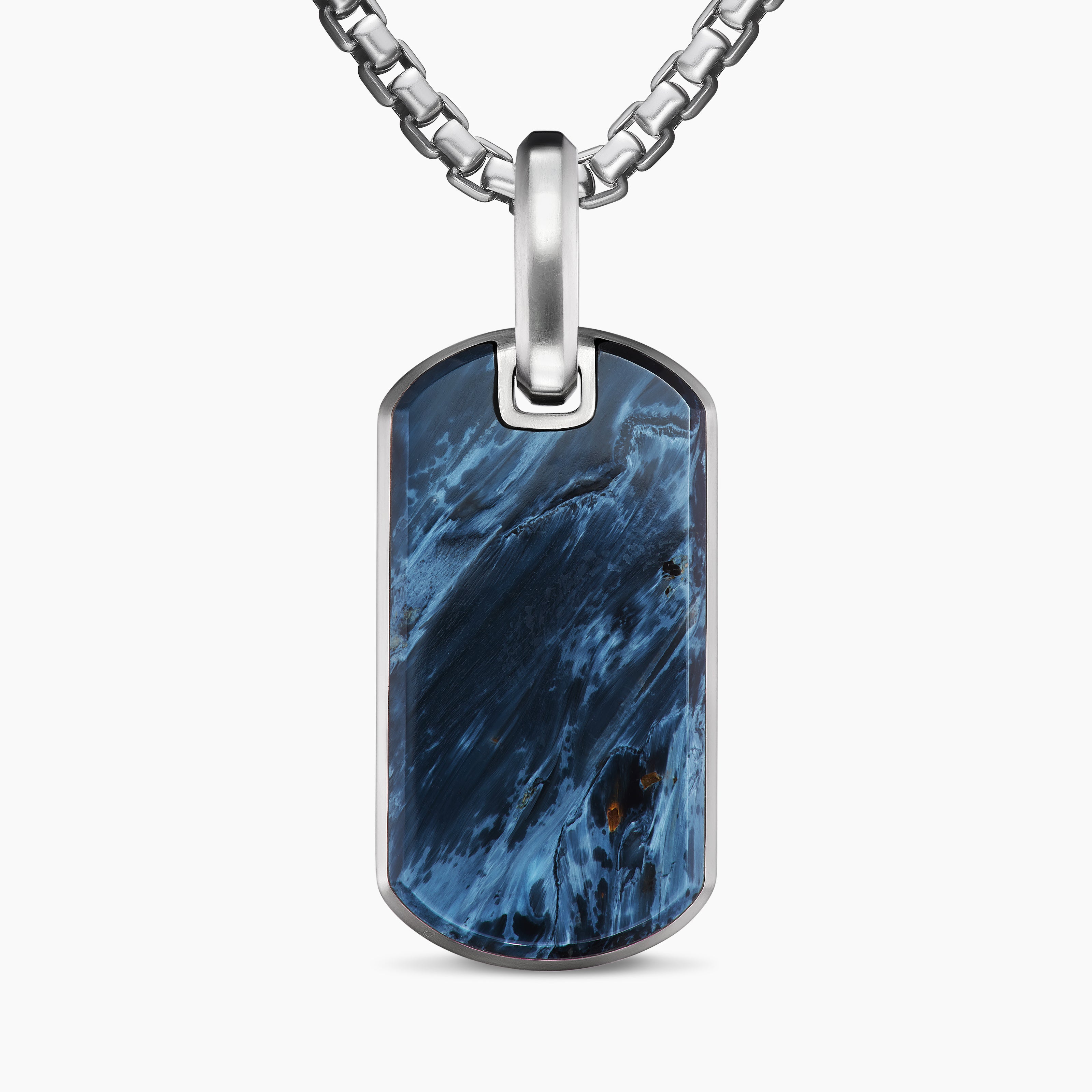 M&eacute;daille Chevron en argent massif avec pi&eacute;tersite, 27 mm homme 