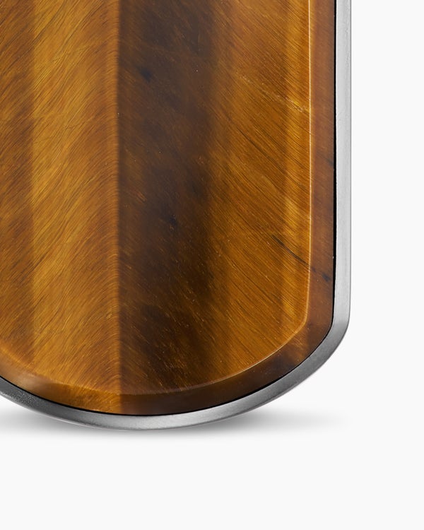 Médaille Chevron en argent sterling avec œil-de-tigre, 27 mm