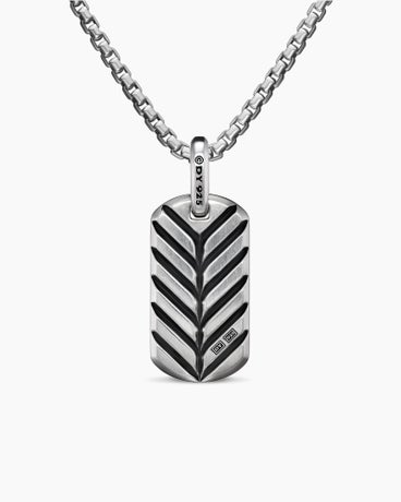 Chevron Tag in Sterling Silver with Turquoise, 27mm