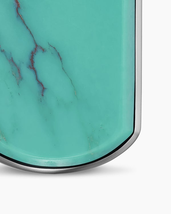 Médaille Chevron en argent sterling avec turquoise, 27 mm