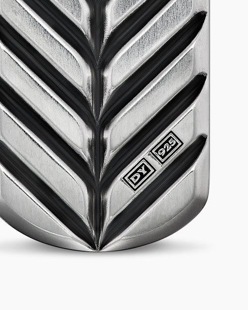 Mens Chevron Tag in Sterling Silver with Turquoise, 27mm