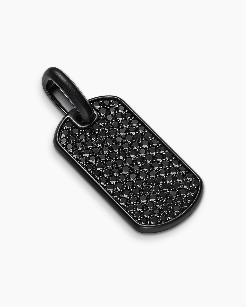 Médaille à chevrons en titane noir avec argent sterling et diamants noirs, 27 mm hommes