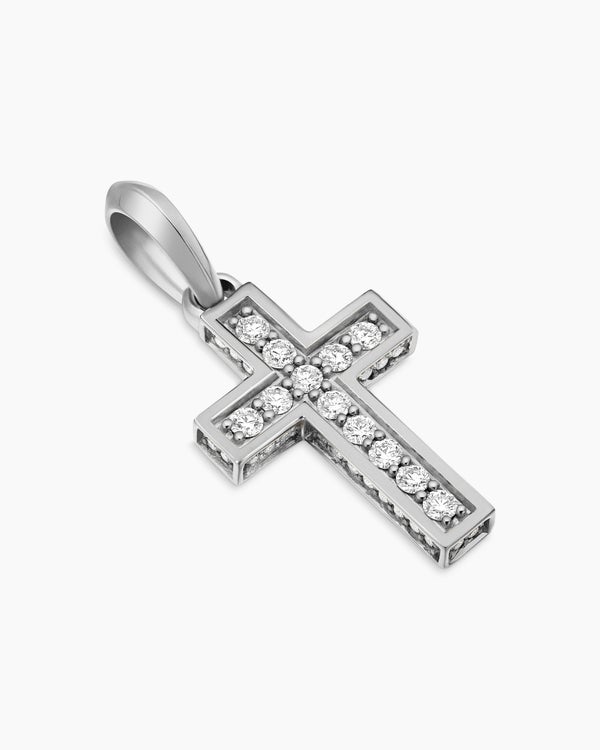 Pendentif croix Streamline® en argent sterling avec diamants, 23 mm