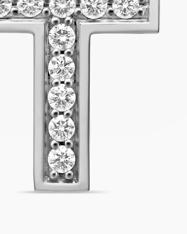 Pendentif croix Streamline® en argent sterling avec diamants, 23 mm