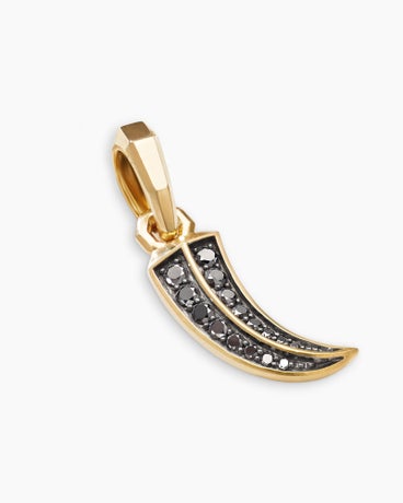 Roman Claw Amulet in 18K Yellow Gold with Black Diamonds, 19.3mm