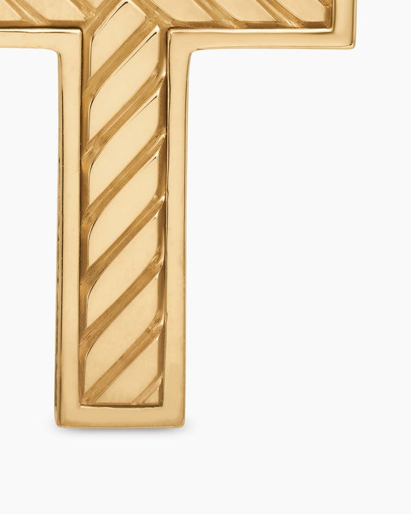 Pavé Cross Pendant in 18K Yellow Gold with Diamonds, 28mm