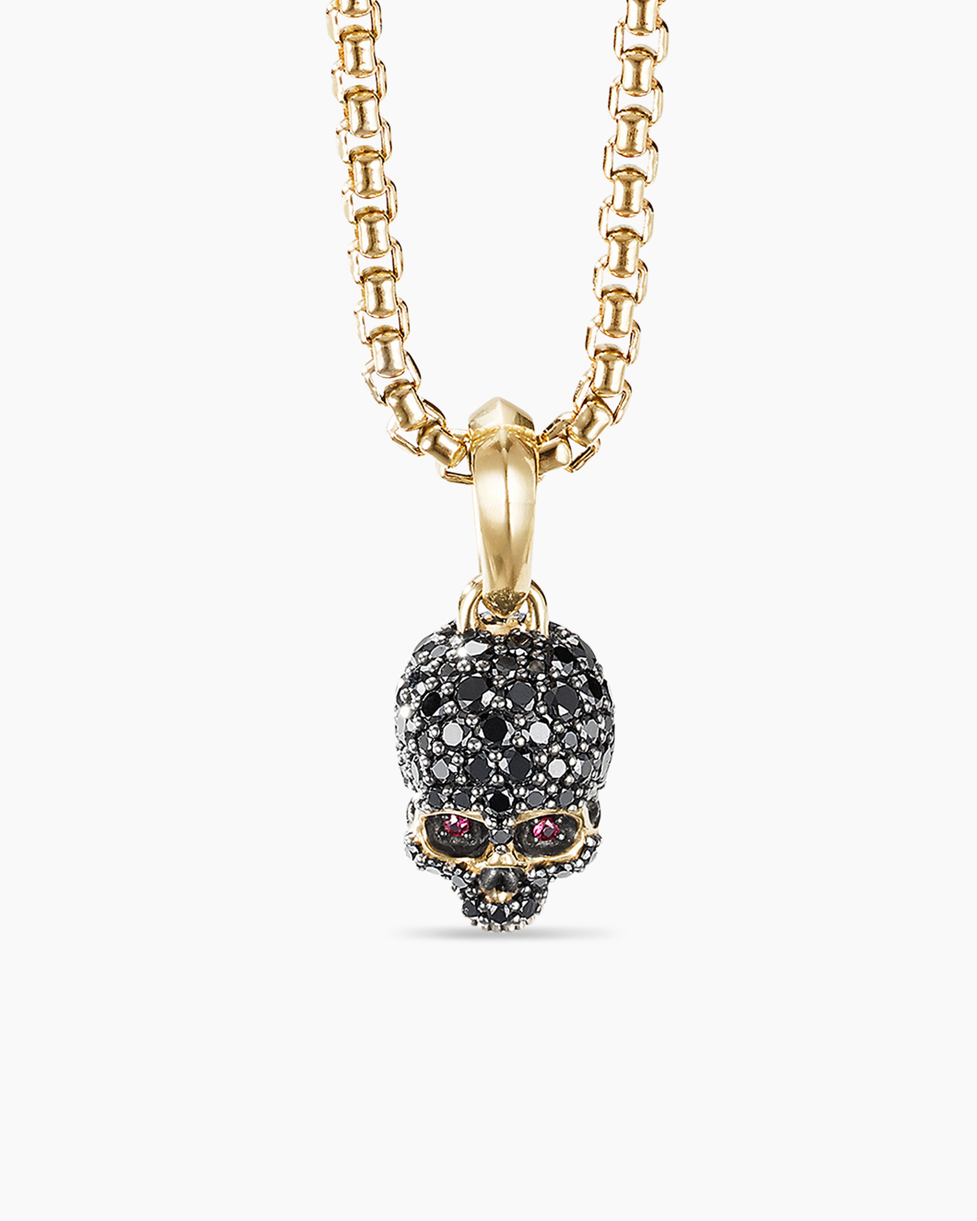 Tiny skull necklace with diamond eyes – Jason Moss Jewellery Design