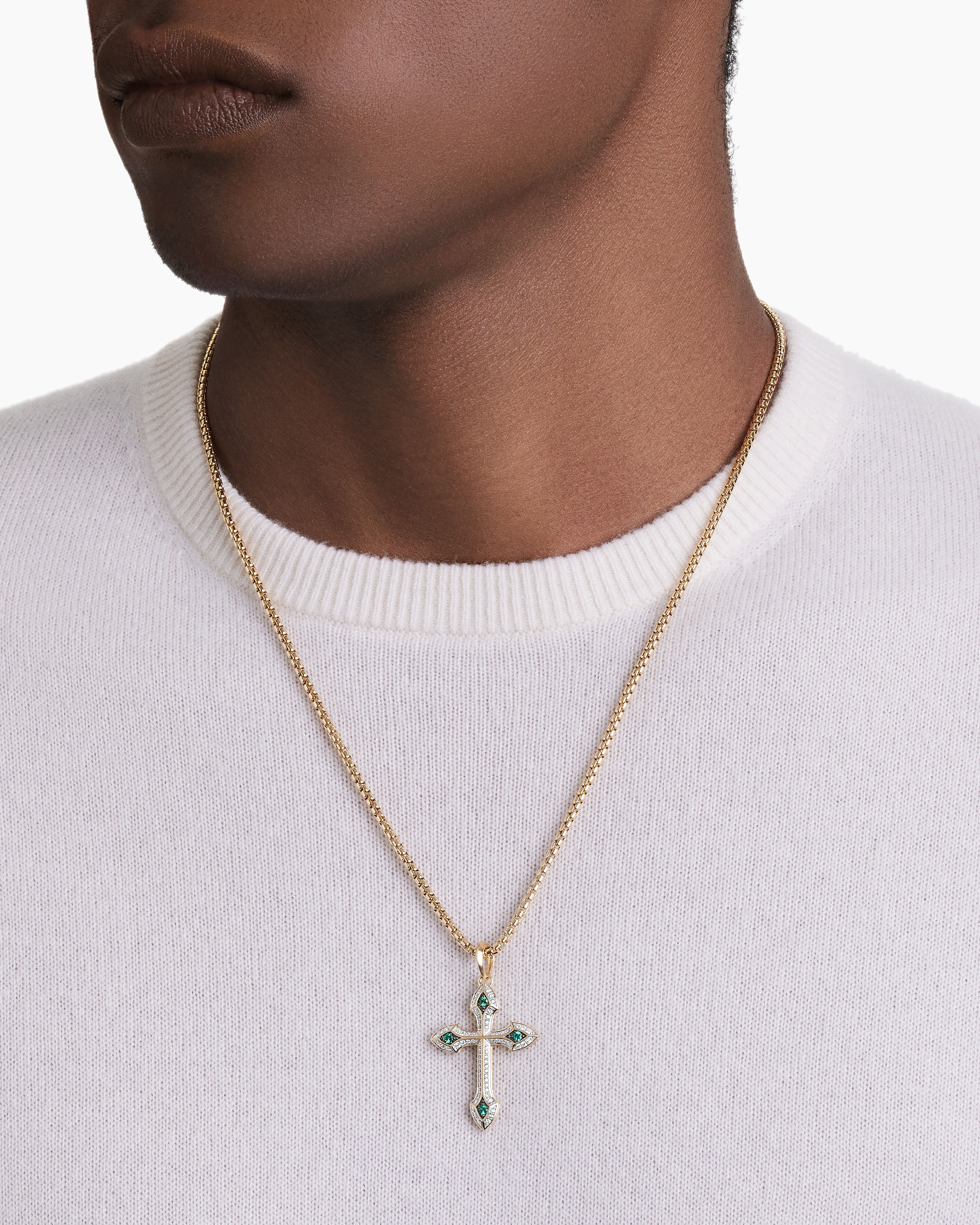 David Yurman Men's Gothic Cross Pendant with Diamonds in 18K Gold, 36.5mm | Cross  jewelry, Cross amulet, Pendant