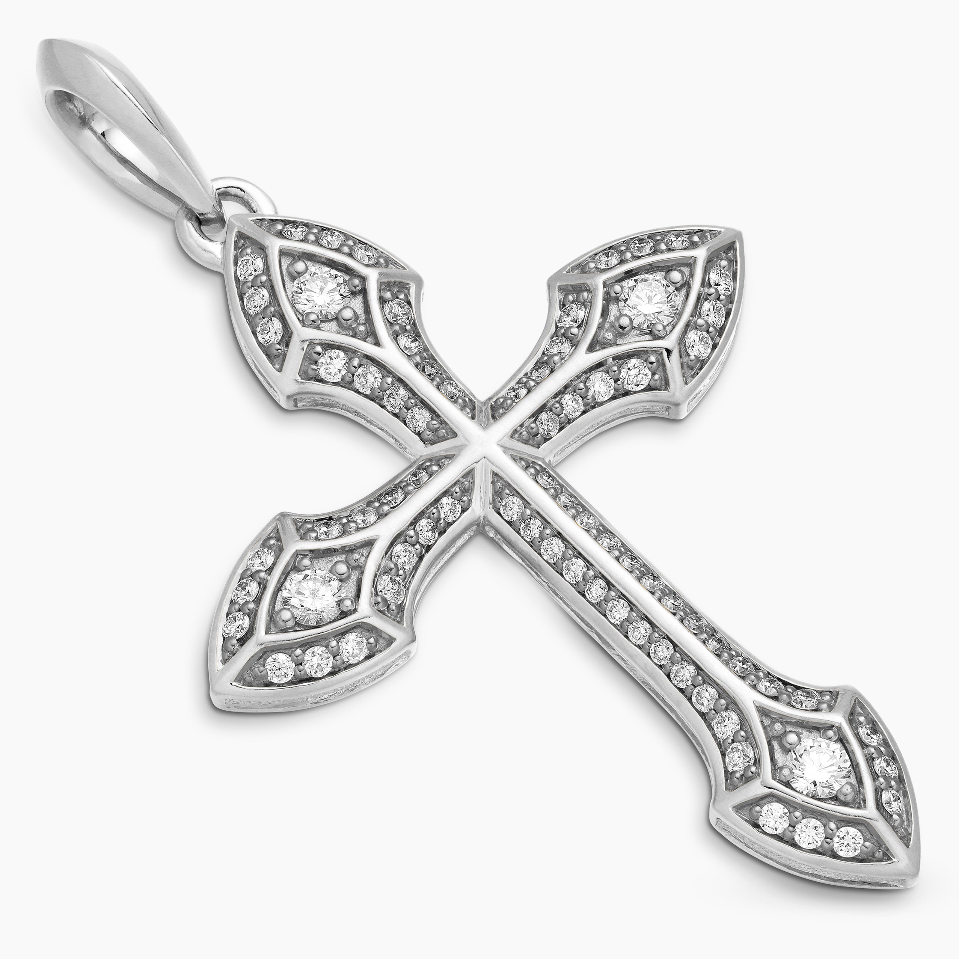 MINI GOTHIC CROSS NECKLACE 18k DIAMONDS - beaconparenting.ie