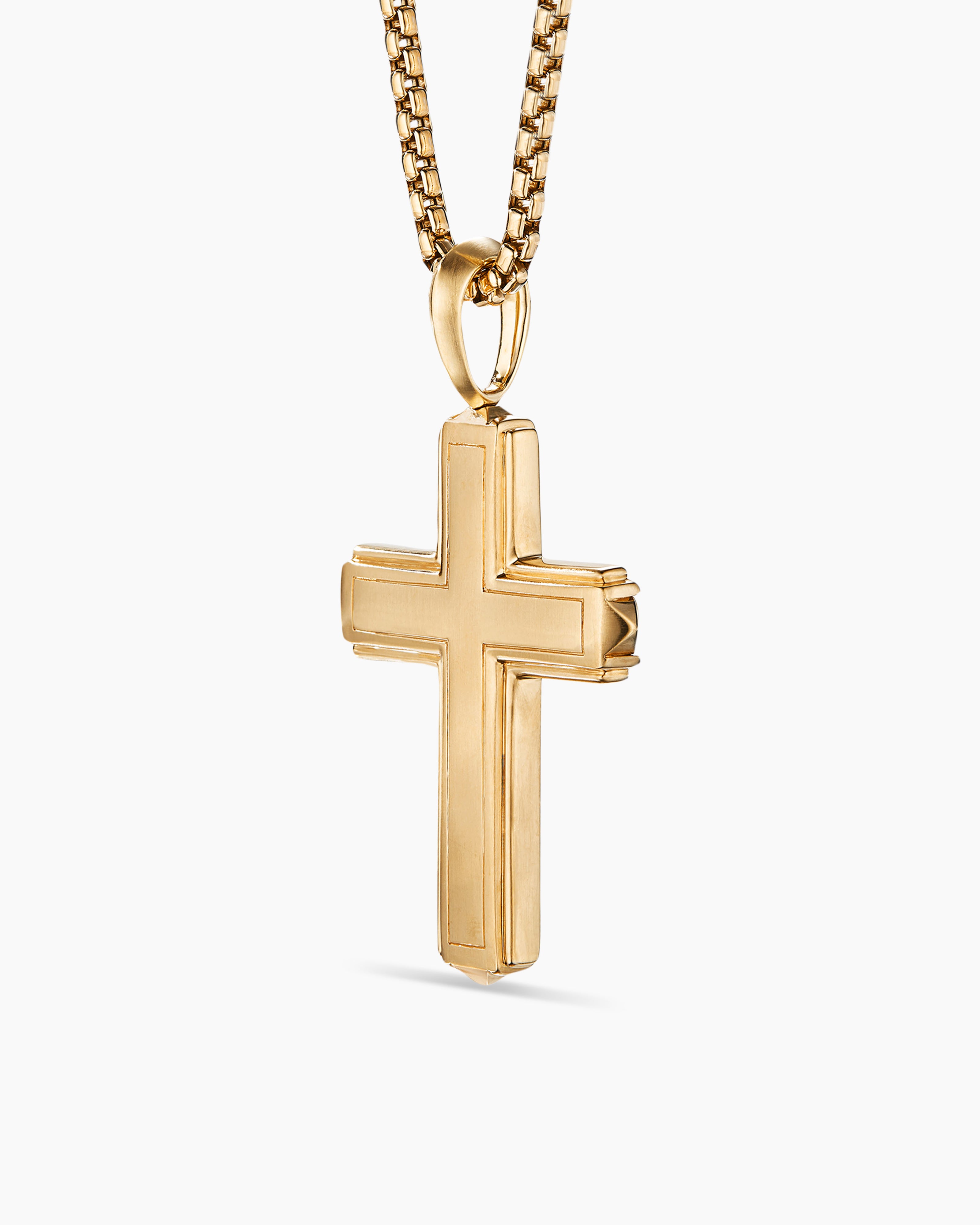 David Yurman Men's Cross Pendant with Diamonds in 18K Gold, 28mm | Neiman  Marcus