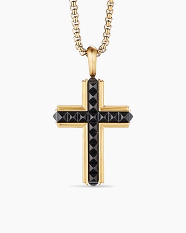 Pyramid Cross in Black Titanium with 18K Yellow Gold, 37mm