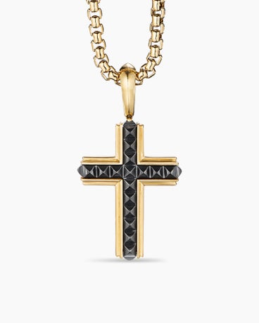 Pyramid Cross in Black Titanium with 18K Yellow Gold, 24mm
