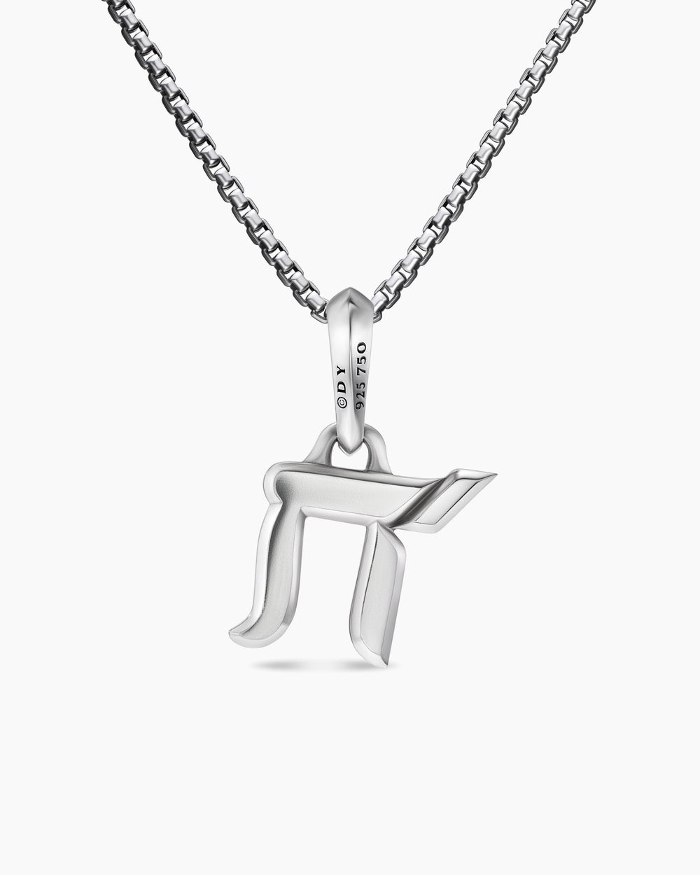 Mens Chai Amulet in Sterling Silver with 18K Yellow Gold, 17mm