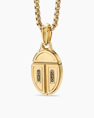 Cairo Amulet in 18K Yellow Gold with Black Onyx and Black Diamonds, 23mm