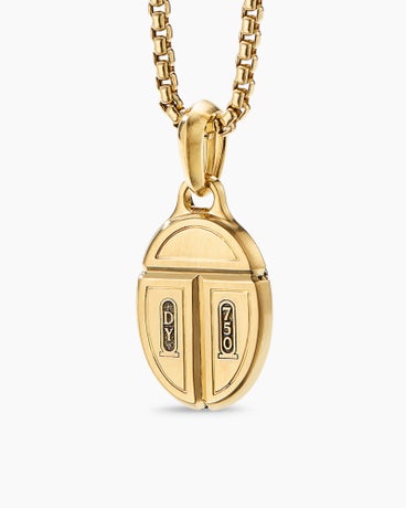 Cairo Amulet in 18K Yellow Gold with Lapis and Diamonds, 23mm
