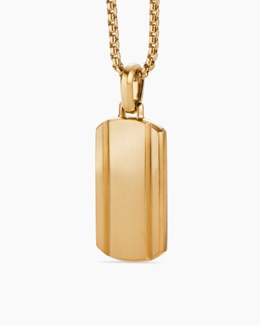 Bevelled Tag in 18K Yellow Gold, 35mm