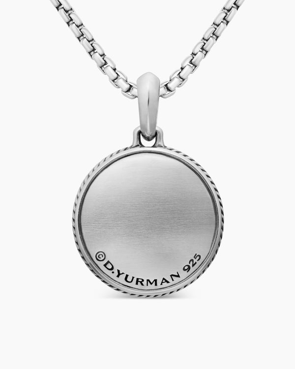 Maritime® Compass Amulet in Sterling Silver with Center Black Diamond, 26.8mm