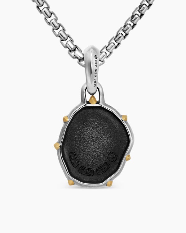 Amulette Poisson en argent sterling avec or jaune 18 carats, 33 mm