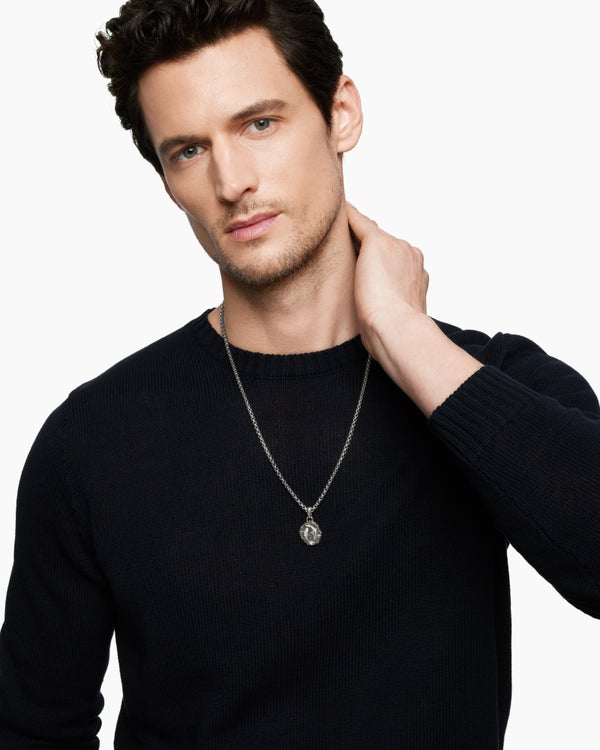 Amulette Poisson en argent sterling avec or jaune 18 carats, 33 mm