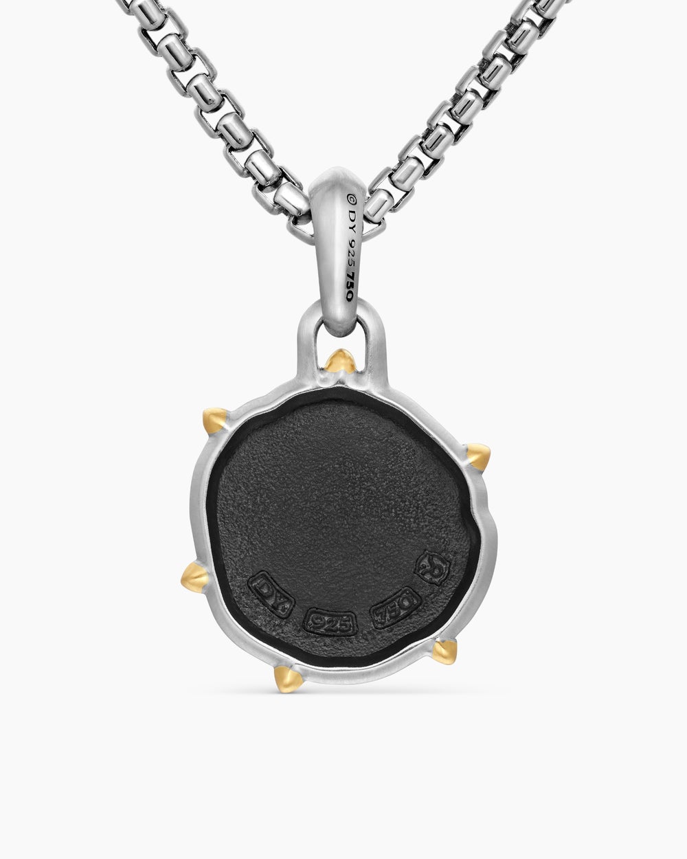 Amulette Taureau en argent massif avec or jaune 18 carats, 23 mm homme