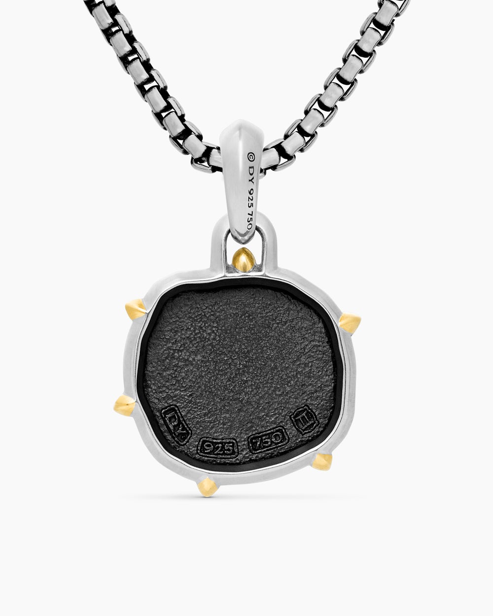 Gémeaux Amulet en argent sterling avec or jaune 18 carats, 23 mm hommes