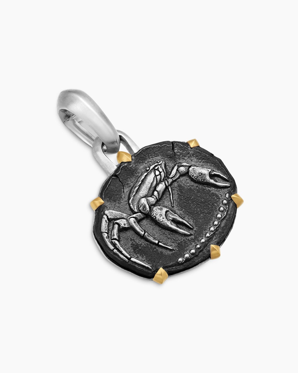 Amulette Cancer en argent massif avec or jaune 18 carats, 23 mm homme