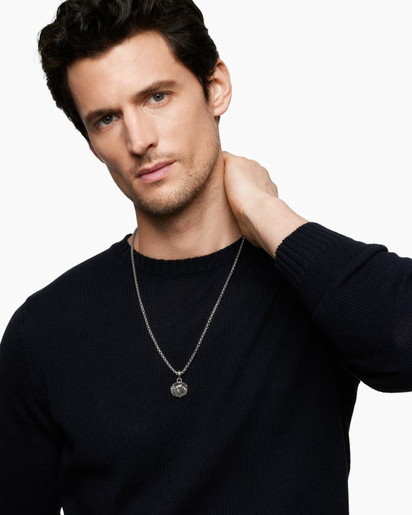 Amulette Cancer en argent sterling avec or jaune 18 carats, 23 mm