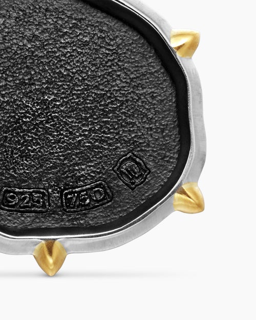 Mens Virgo Amulet in Sterling Silver with 18K Yellow Gold, 23mm