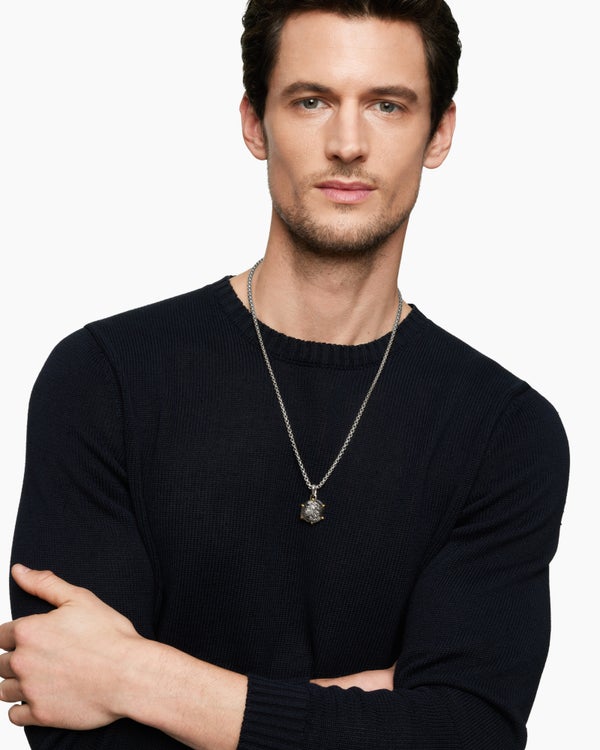 Amulette Vierge en argent sterling avec or jaune 18 carats, 23 mm