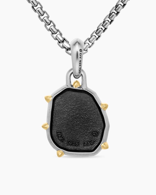 Mens Libra Amulet in Sterling Silver with 18K Yellow Gold, 23mm