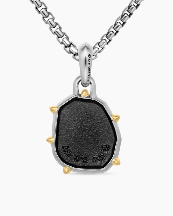 Amulette Balance en argent sterling avec or jaune 18 carats, 33 mm