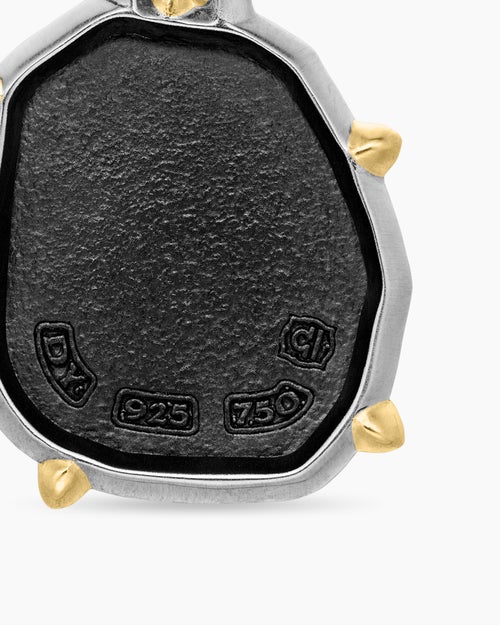 Mens Libra Amulet in Sterling Silver with 18ct Yellow Gold, 23mm