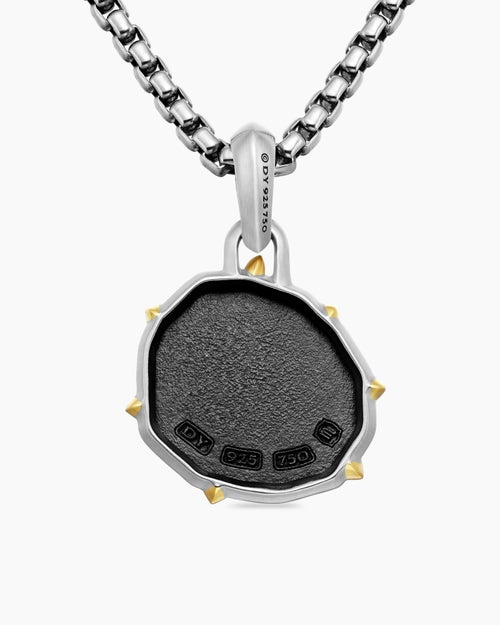 Mens Scorpio Amulet in Sterling Silver with 18K Yellow Gold, 23mm